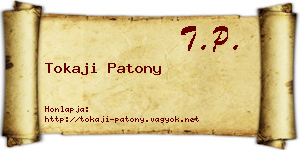 Tokaji Patony névjegykártya